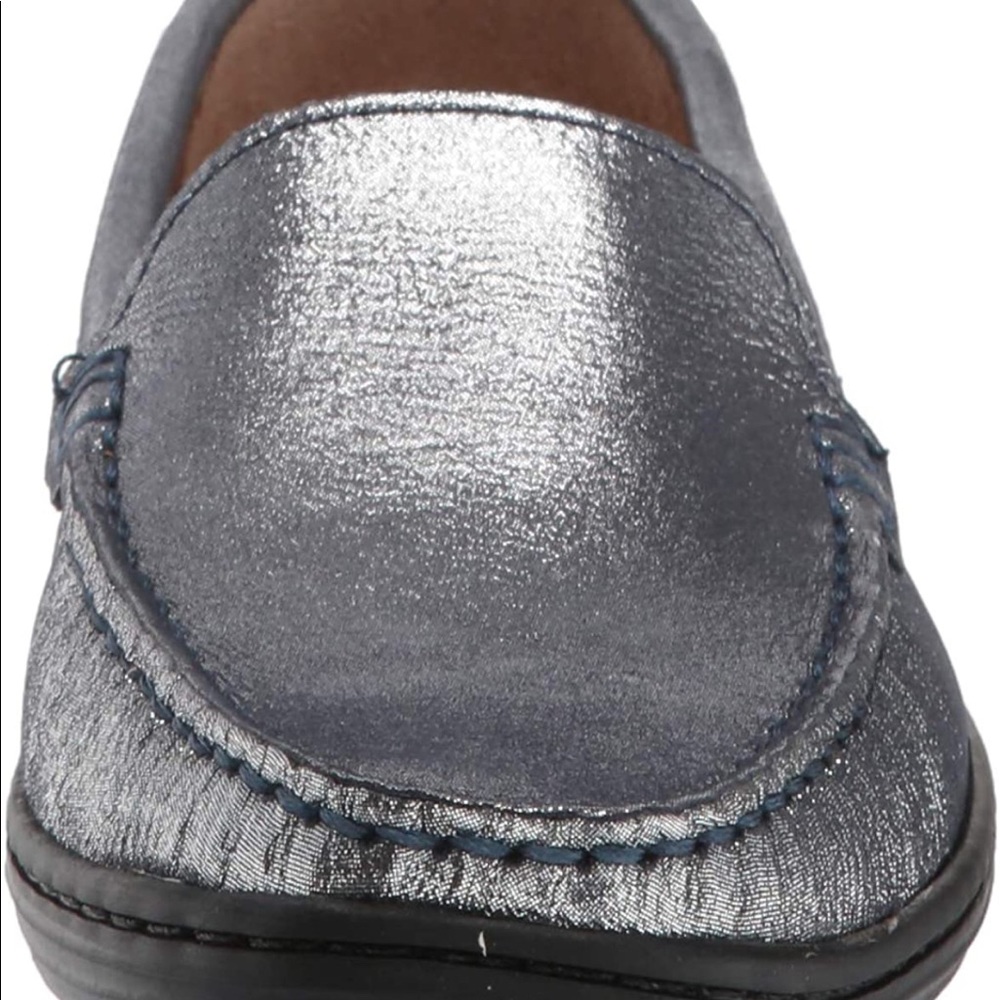 NIB *MARC JOSEPH* Broadway Navy Glimmer Brazilian Leather Boat Shoes. Kids 11. - Picture 3 of 5